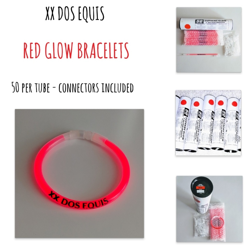 5O dos xx glow bracelets - red ( dos equis beer )